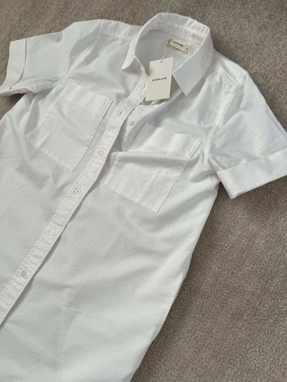 NWT Everlane Oxford Short Sleeve Shirt Dress M White Cotton Summer - Picture 3 of 10